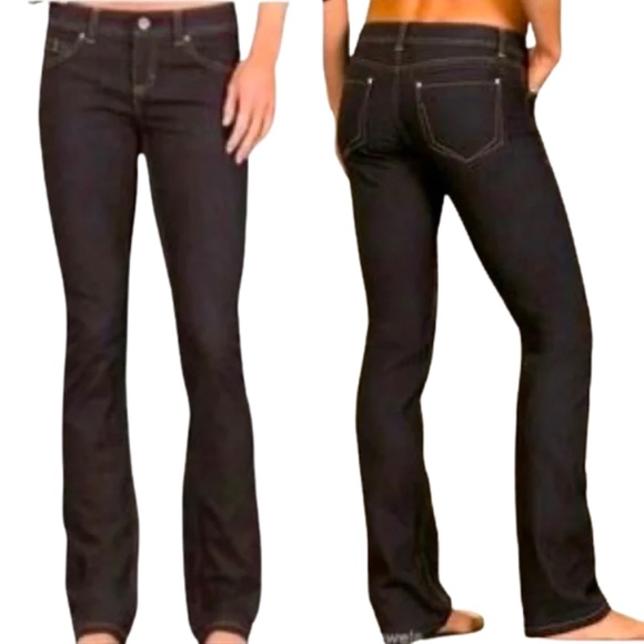 ATHLETA Dark Wash Rinse Frontier Hiking Denim Pants Straight Leg Jeans - 8T - Picture 2 of 14